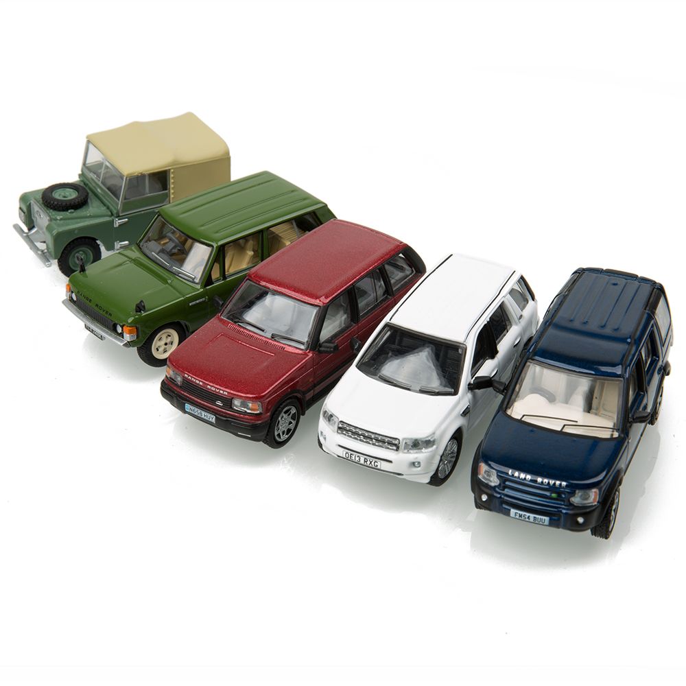 Set di cinque modellini di Land Rover Classic in scala 1:76
