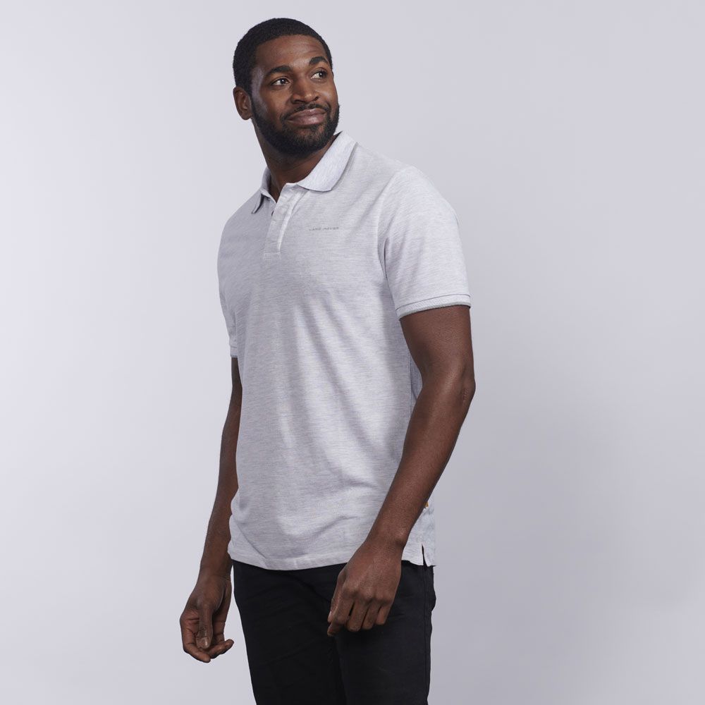 Polo pour homme avec col à bordure contrastée - blanc